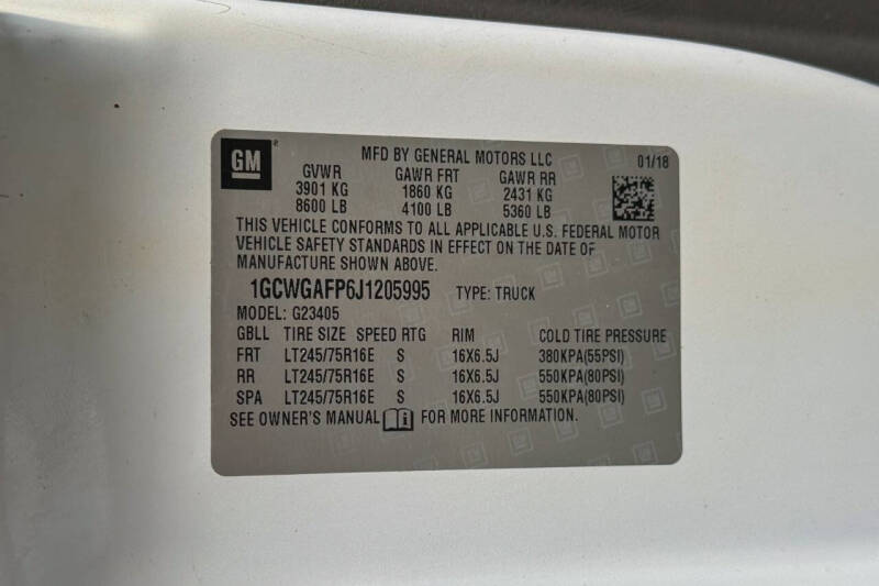 2018 Chevrolet Express 2500