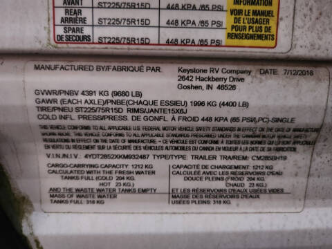 2019 Keystone RV COLEMAN