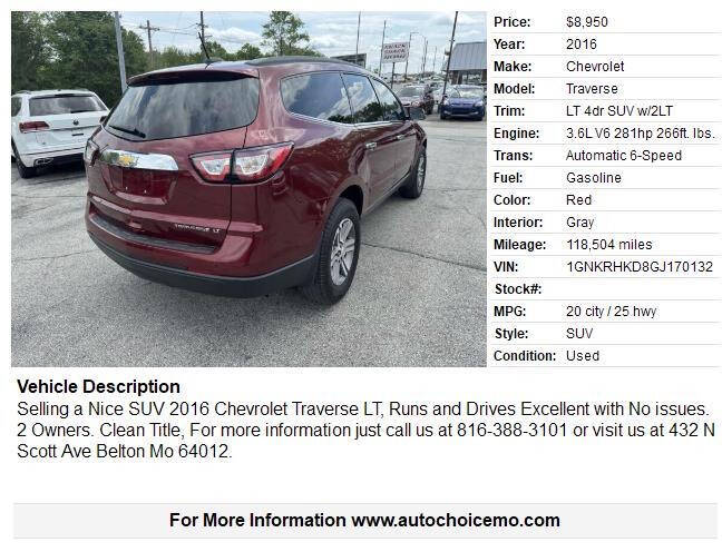 2016 Chevrolet Traverse LT