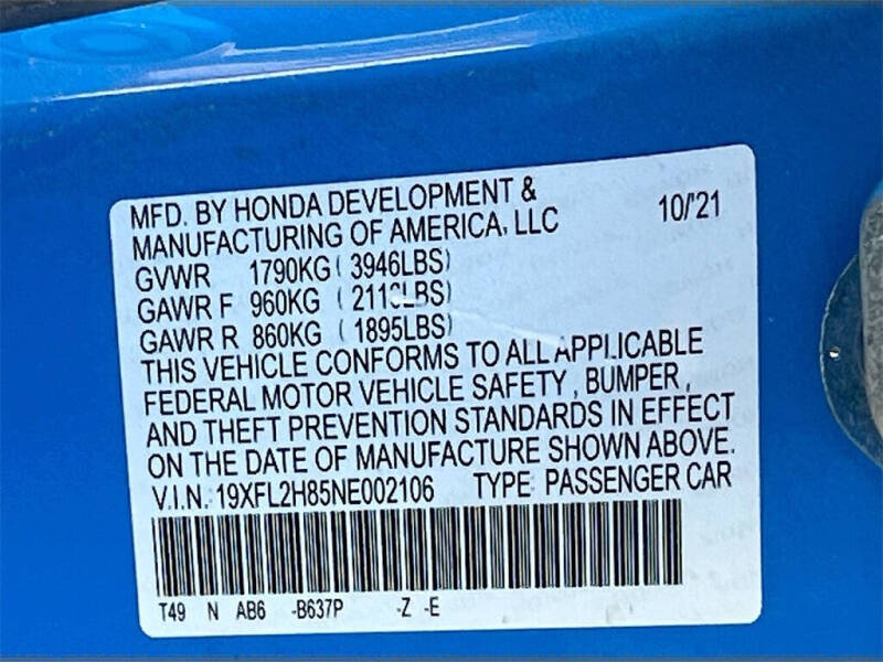 2022 Honda Civic Sport