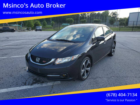 2014 Honda Civic for sale at Msinco's Auto Broker in Snellville GA