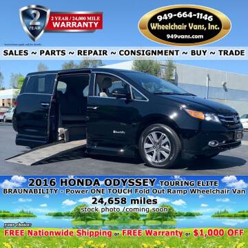 2016 Honda Odyssey for sale at Wheelchair Vans Inc - New and Used in Laguna Hills CA