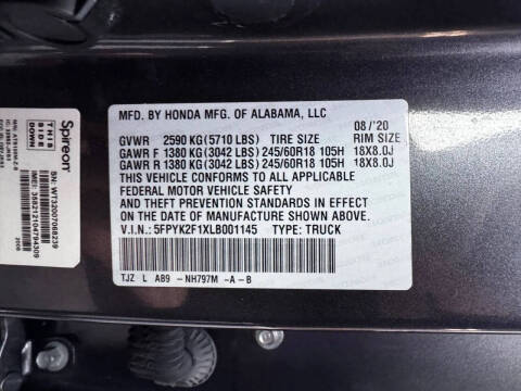 2020 Honda Ridgeline Sport