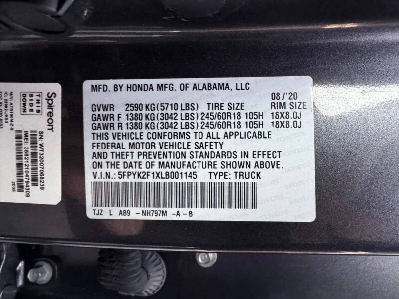 2020 Honda Ridgeline Sport