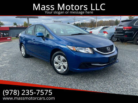 2013 Honda Civic for sale at Mass Motors LLC in Worcester MA