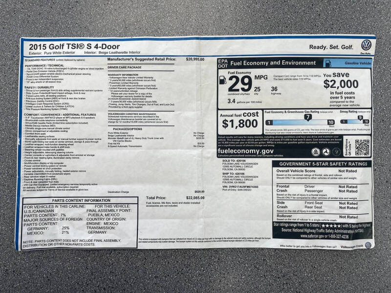 2015 Volkswagen Golf TSI SE