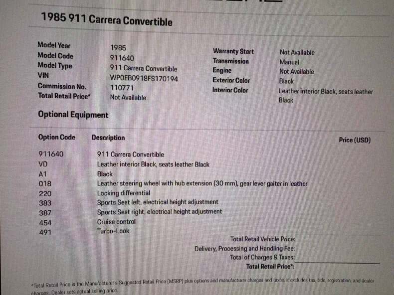 1985 Porsche 911