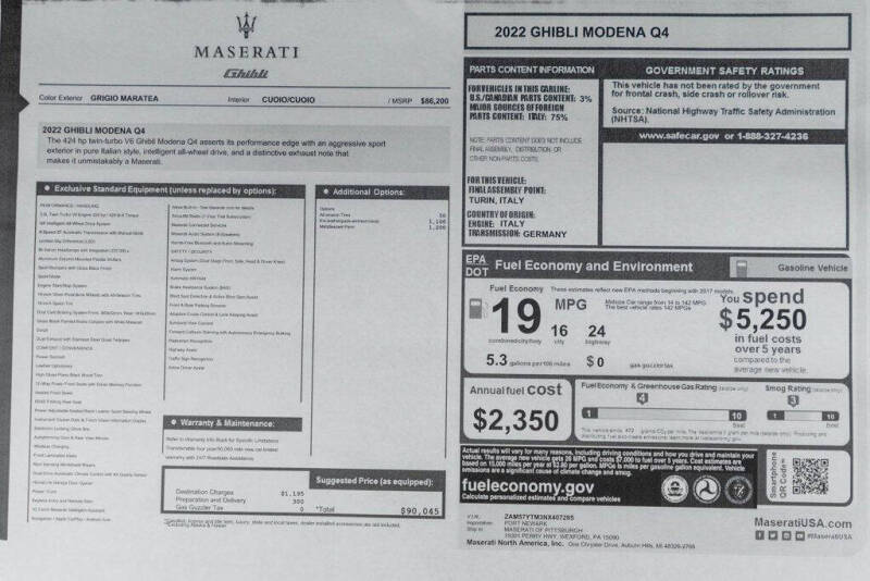 2022 Maserati Ghibli Modena Q4