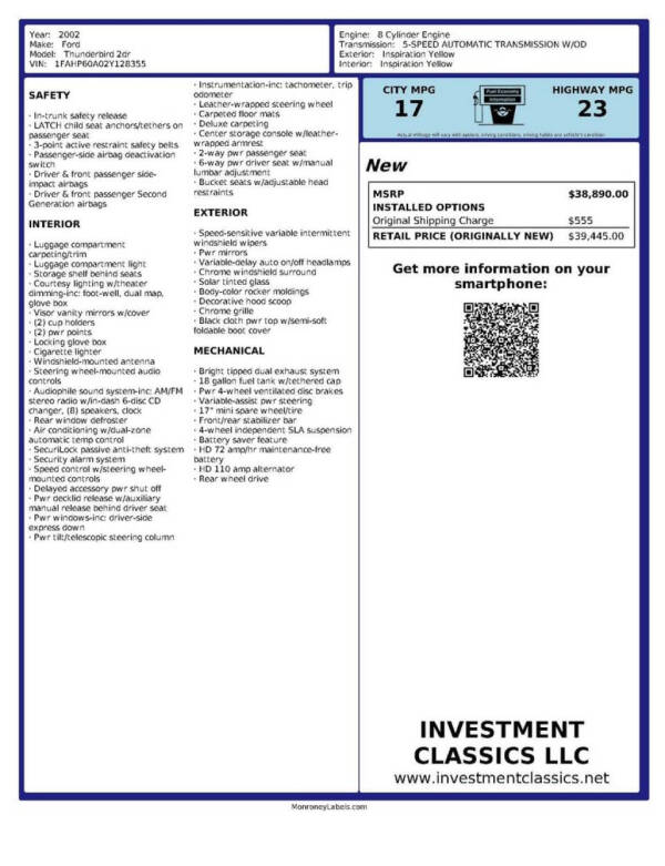 2002 Ford Thunderbird