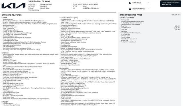 2023 Kia Niro EV Wind