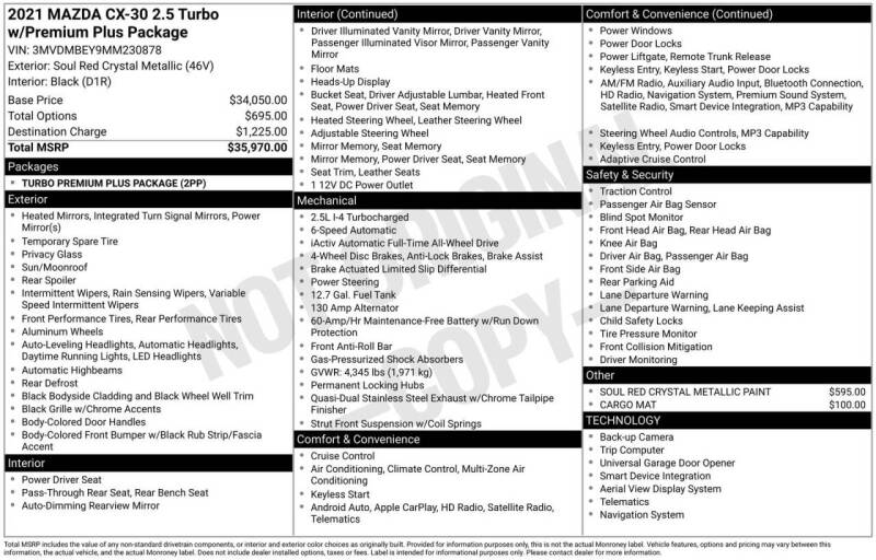 2021 Mazda CX-30 Turbo Premium Plus