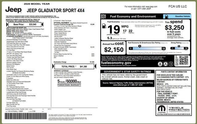 2020 Jeep Gladiator Sport S