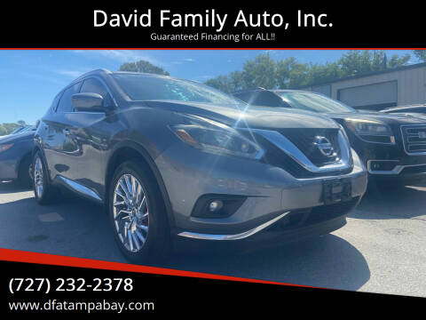 2018 Nissan Murano for sale at David Family Auto, Inc. in New Port Richey FL