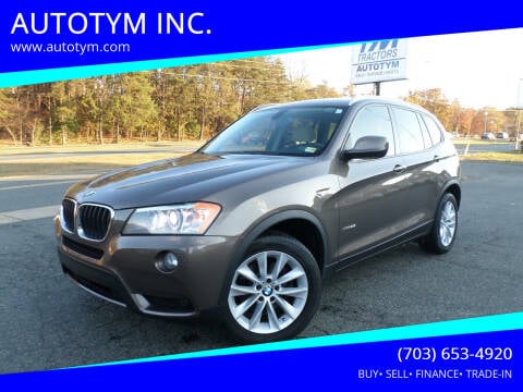 2013 BMW X3 for sale at AUTOTYM INC. in Fredericksburg VA