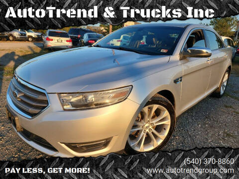 2013 Ford Taurus for sale at AutoTrend & Trucks Inc in Fredericksburg VA