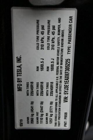 2019 Tesla Model 3 Standard Range Plus