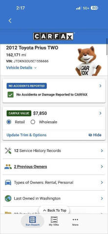 2012 Toyota Prius Three