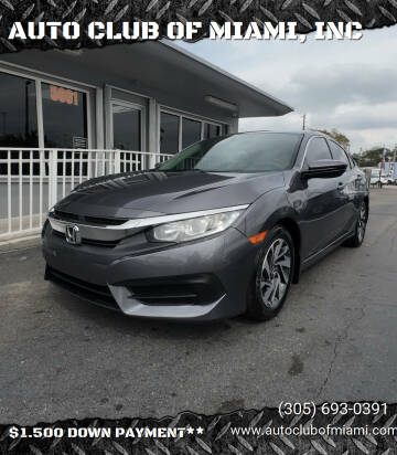 2016 Honda Civic for sale at AUTO CLUB OF MIAMI, INC in Miami FL