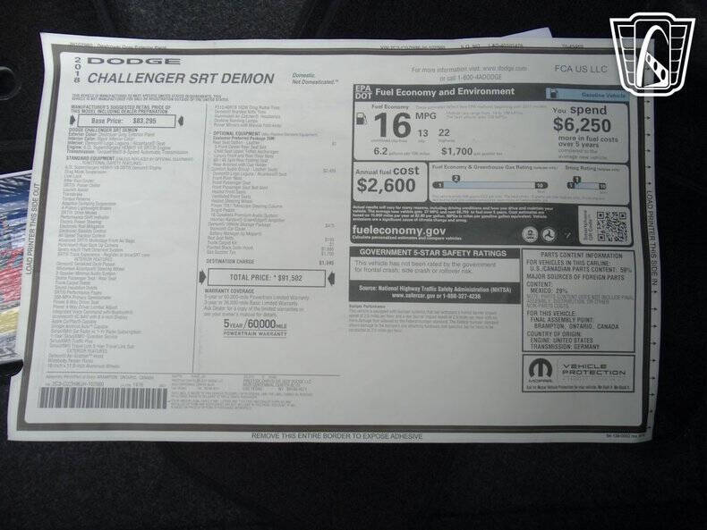 2018 Dodge Challenger SRT Demon