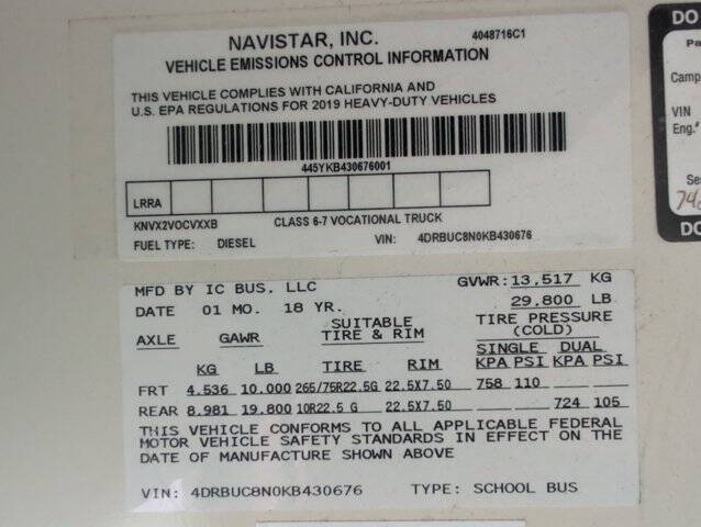 2019 IC Bus CE Series