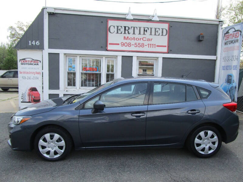 2017 Subaru Impreza for sale at CERTIFIED MOTORCAR LLC in Roselle Park NJ
