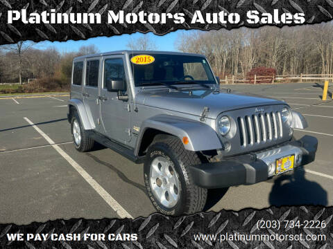 2015 Jeep Wrangler Unlimited for sale at Platinum Motors Auto Sales in Ansonia CT