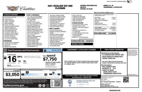 2021 Cadillac Escalade ESV Premium Luxury Platinum