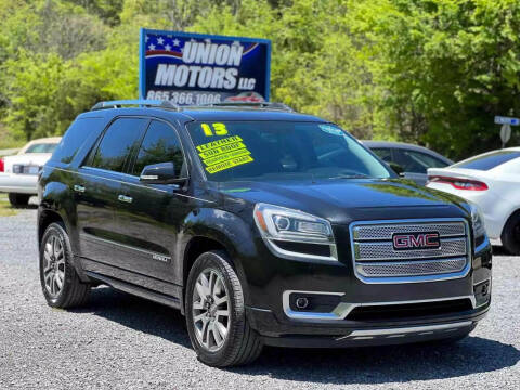 2013 GMC Acadia for sale at Union Motors in Seymour TN