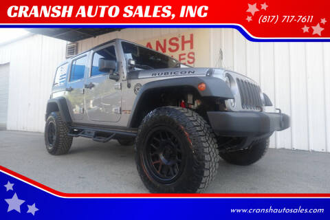 2015 Jeep Wrangler Unlimited for sale at CRANSH AUTO SALES, INC in Arlington TX