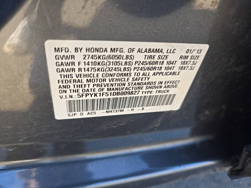 2013 Honda Ridgeline RTL