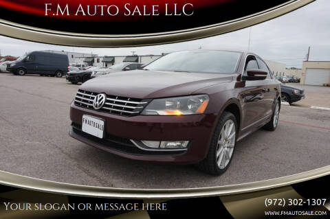 2013 Volkswagen Passat for sale at F.M Auto Sale LLC in Dallas TX