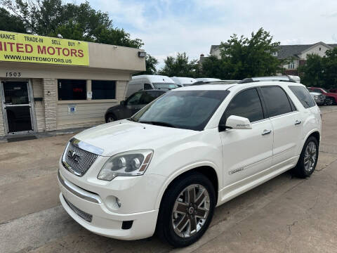 2012 GMC Acadia for sale at UNITED MOTORS in Mckinney TX