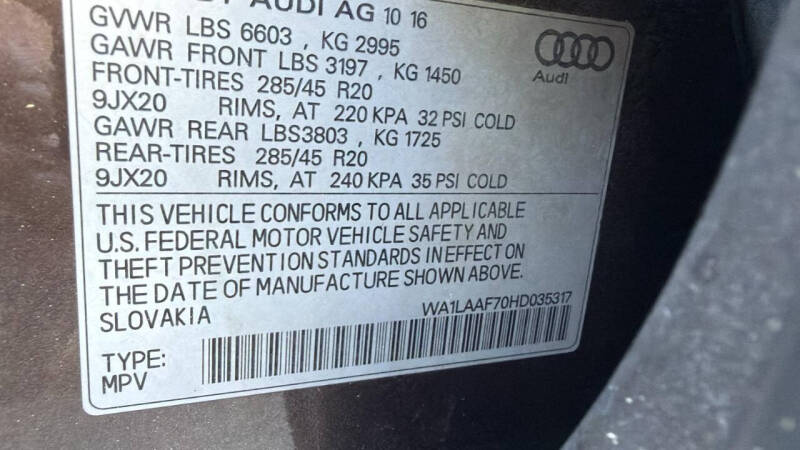 2017 Audi Q7 3.0T quattro Premium Plus