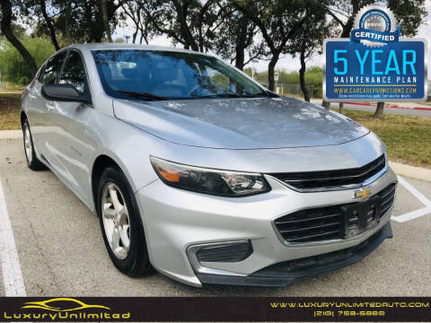 2016 Chevrolet Malibu for sale at LUXURY UNLIMITED AUTO SALES in San Antonio TX