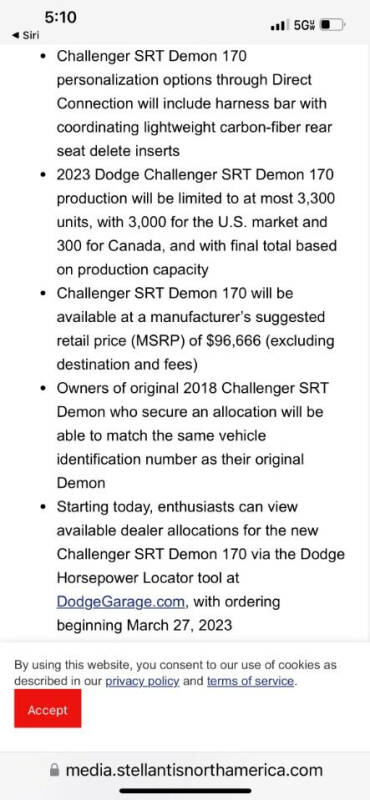 2023 Dodge CHALLENGER DEMON 170