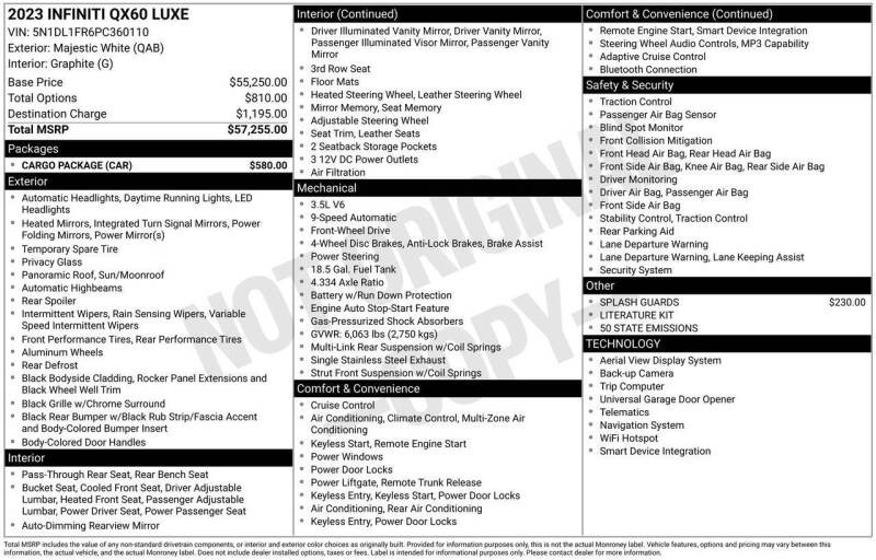 2023 Infiniti QX60 Luxe
