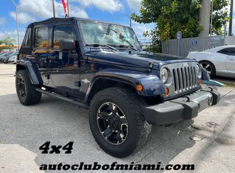 2013 Jeep Wrangler Unlimited for sale at AUTO CLUB OF MIAMI, INC in Miami FL