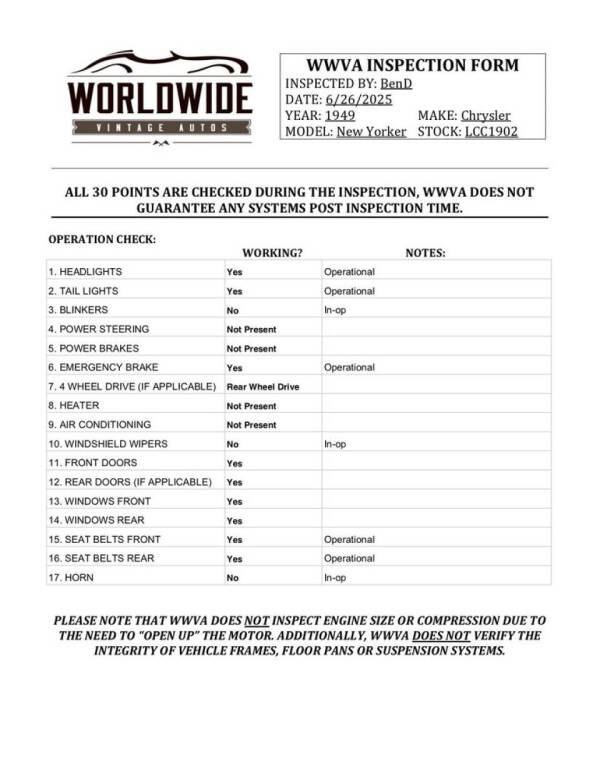 1949 Chrysler New Yorker