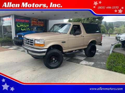 1996 Ford Bronco for sale at Allen Motors, Inc. in Thousand Oaks CA
