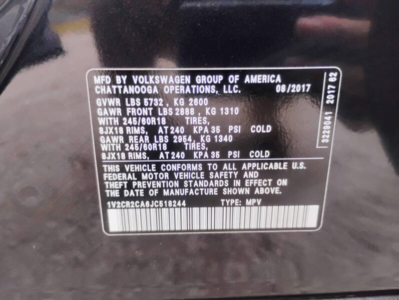 2018 Volkswagen Atlas V6 SE