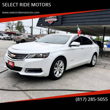 2016 Chevrolet Impala for sale at SELECT RIDE MOTORS in Arlington TX