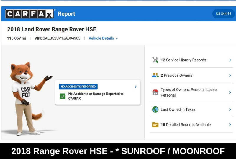 2018 Land Rover Range Rover HSE