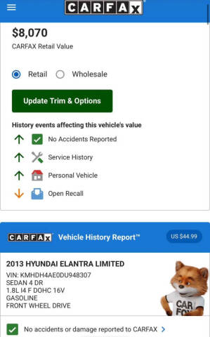 2013 Hyundai Elantra Limited