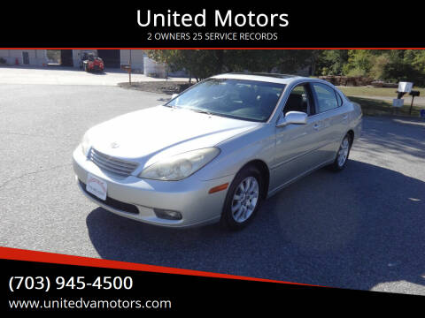 2004 Lexus ES 330 for sale at United Motors in Fredericksburg VA