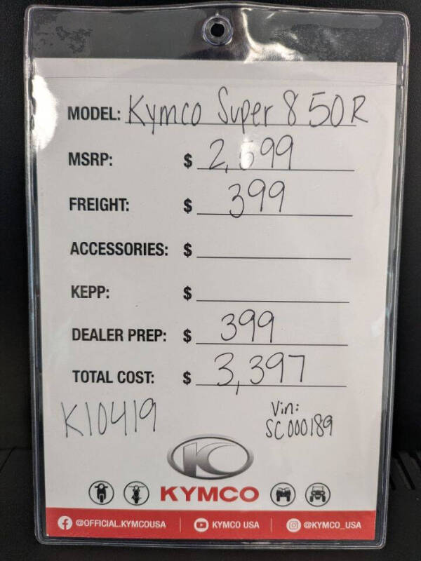 2025 Kymco Super 8 50