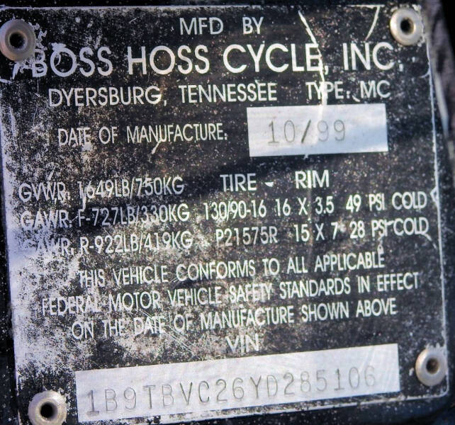 1999 Boss Hoss TRIKE