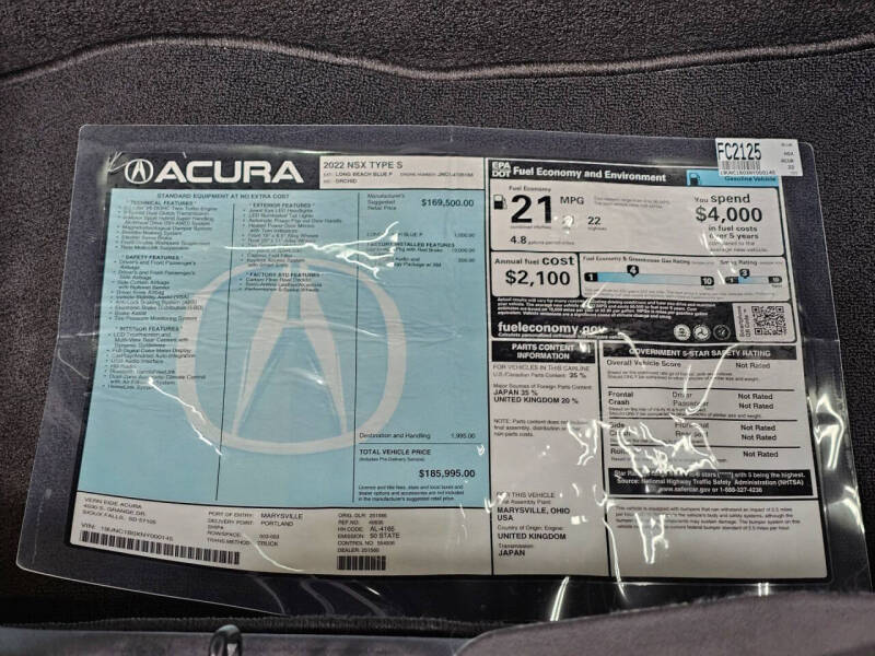 2022 Acura NSX SH-AWD Type S