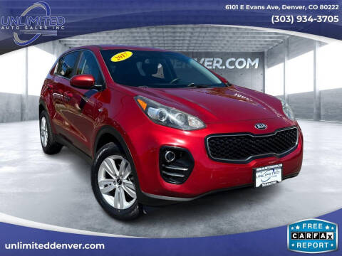 2017 Kia Sportage for sale at Unlimited Auto Sales in Denver CO
