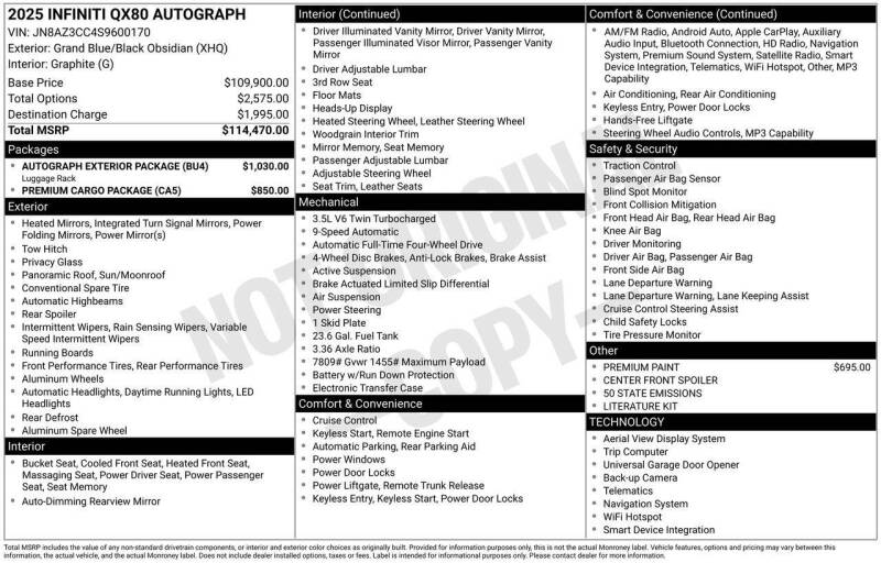 2025 Infiniti QX80 Autograph