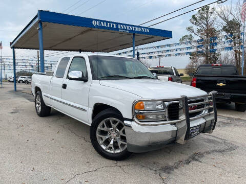 2001 GMC Sierra 1500 for sale at Quality Investments in Tyler TX